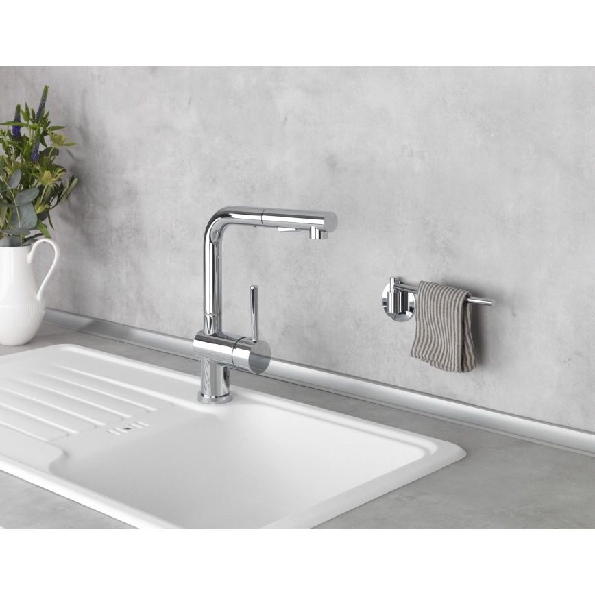 WENKO 5639100 - Uchwyt na ręczniki kuchenne TURBO-LOC KÜCHE 23x6,5 cm stal nierdzewna/srebrny