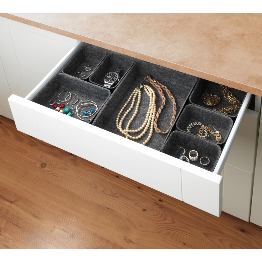 WENKO 64502100 - Organizer do szuflady FELT 28,5x20 cm szary