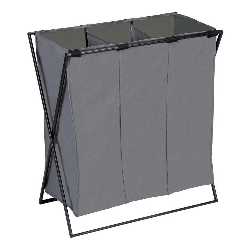WENKO 71297800 - Kosz na pranie TRIO 69x76 cm szary/czarny