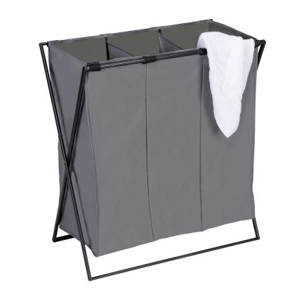 WENKO 71297800 - Kosz na pranie TRIO 69x76 cm szary/czarny