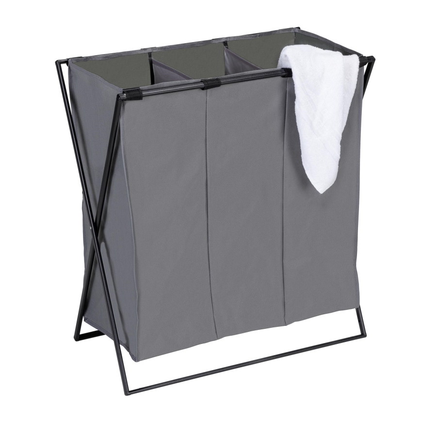 WENKO 71297800 - Kosz na pranie TRIO 69x76 cm szary/czarny