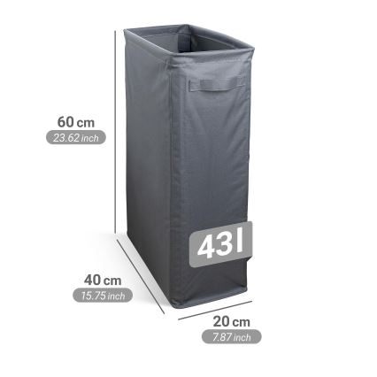 WENKO 71299800 - Kosz na pranie SLIM 20x60 cm antracyt
