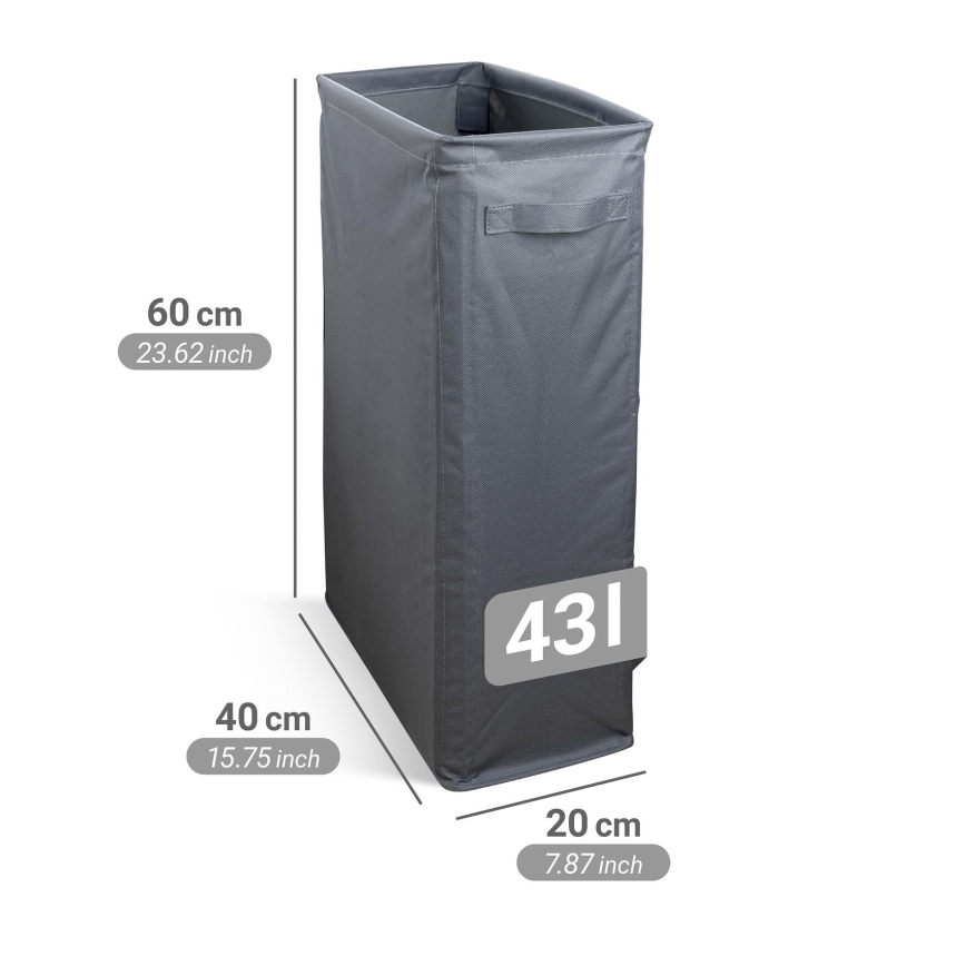 WENKO 71299800 - Kosz na pranie SLIM 20x60 cm antracyt