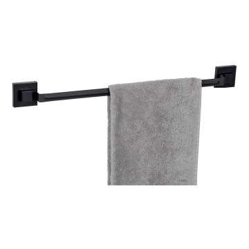 WENKO 71445800 - Drążek na ręczniki VACUUM-LOC QUADRO ED 60,5x6 cm czarny