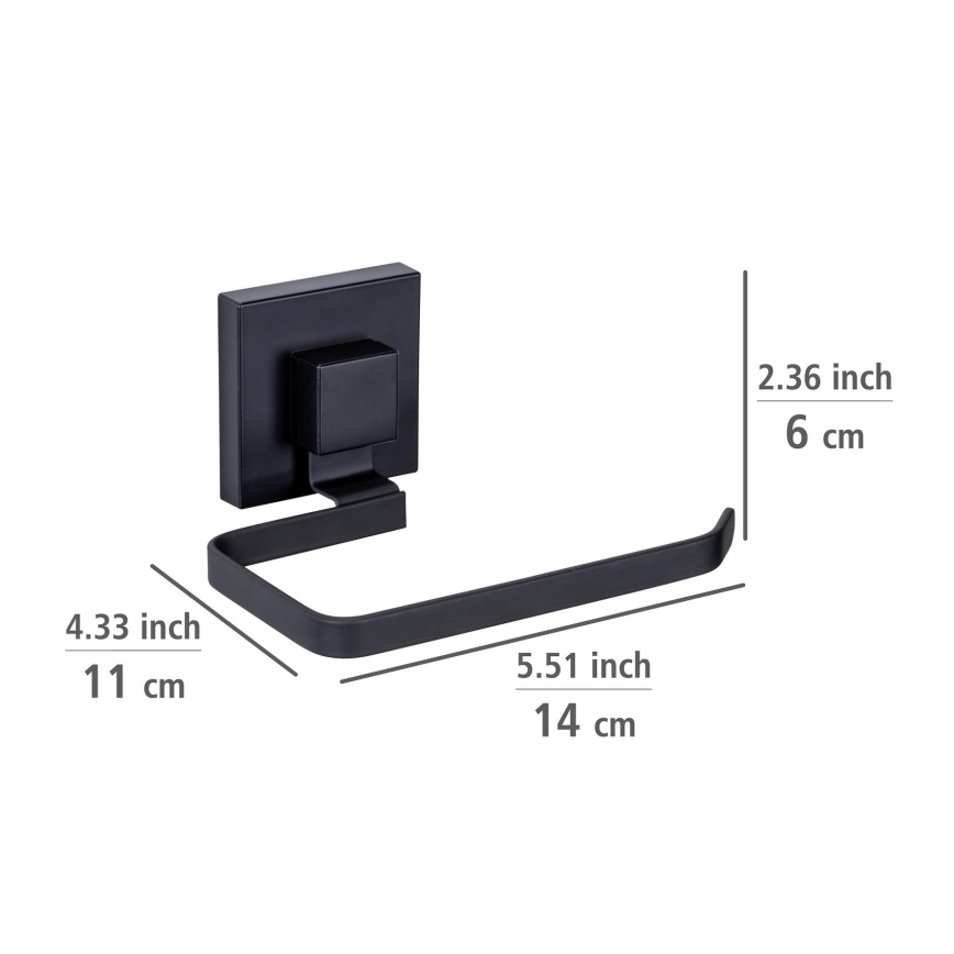 WENKO 71447800 - Uchwyt na papier toaletowy VACUUM-LOC QUADRO ED 14x11 cm czarny