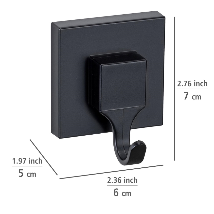 WENKO 71448800 - Haczyk VACUUM-LOC QUADRO ED 6x7 cm czarny