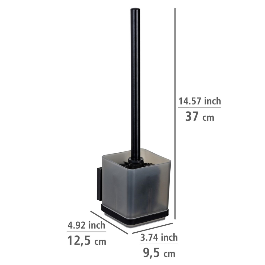 WENKO 71450800 - Zestaw WC VACUUM-LOC QUADRO ED 9,5x37 cm czarny