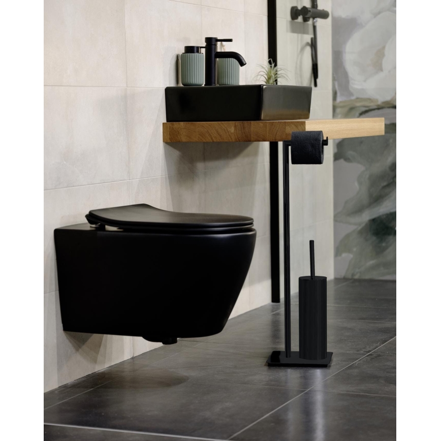 WENKO 71556800 - zestaw WC RECCO 20x71,5 cm czarny