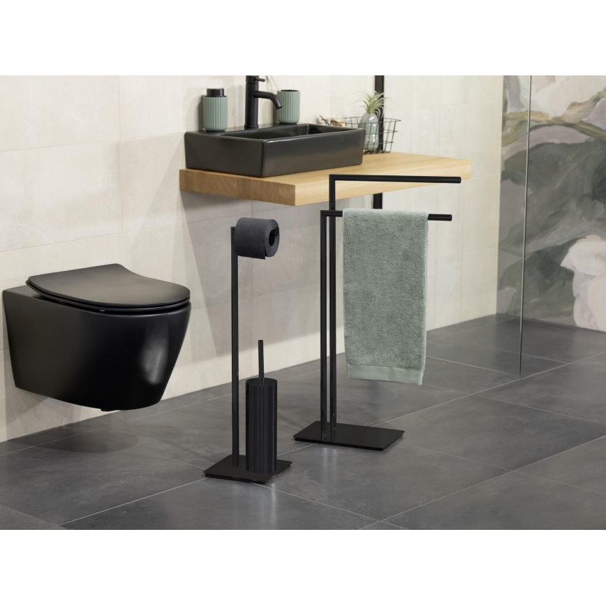 WENKO 71556800 - zestaw WC RECCO 20x71,5 cm czarny