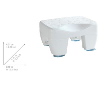 WENKO 73361100-Stołek wannowy SECURA 40x31 cm biały/przezroczysty