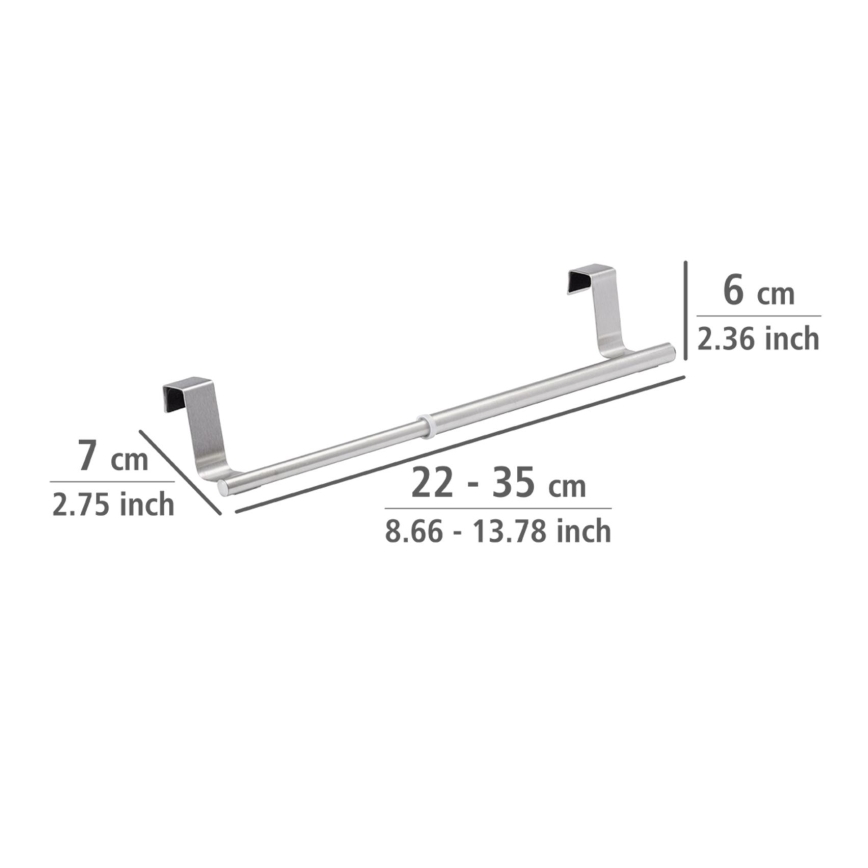 WENKO 79173100 - Uchwyt na ręczniki TELESCOPE 7x6 cm stal nierdzewna/srebrny/czarny