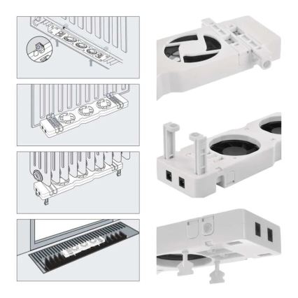 Wentylator pod grzejnik 5/230V biały