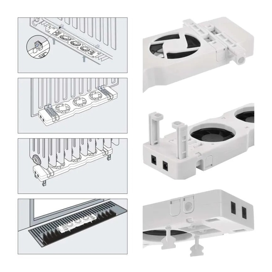Wentylator pod grzejnik 5/230V biały