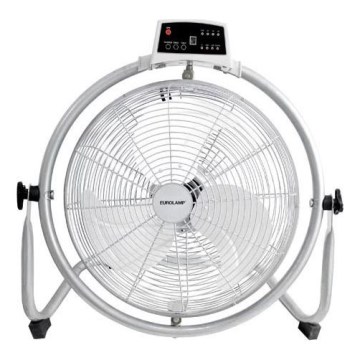 Wentylator podłogowy 90 W/230 V, średnica 45 cm, srebrny, ze zdalnym sterowaniem (pilot)