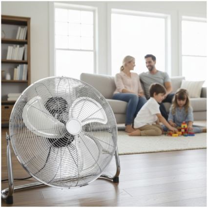 Wentylator podłogowy VIENTO 200W/230V w błyszczącym chromie