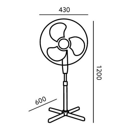 Wentylator podłogowy VIENTO 45W/230V biały