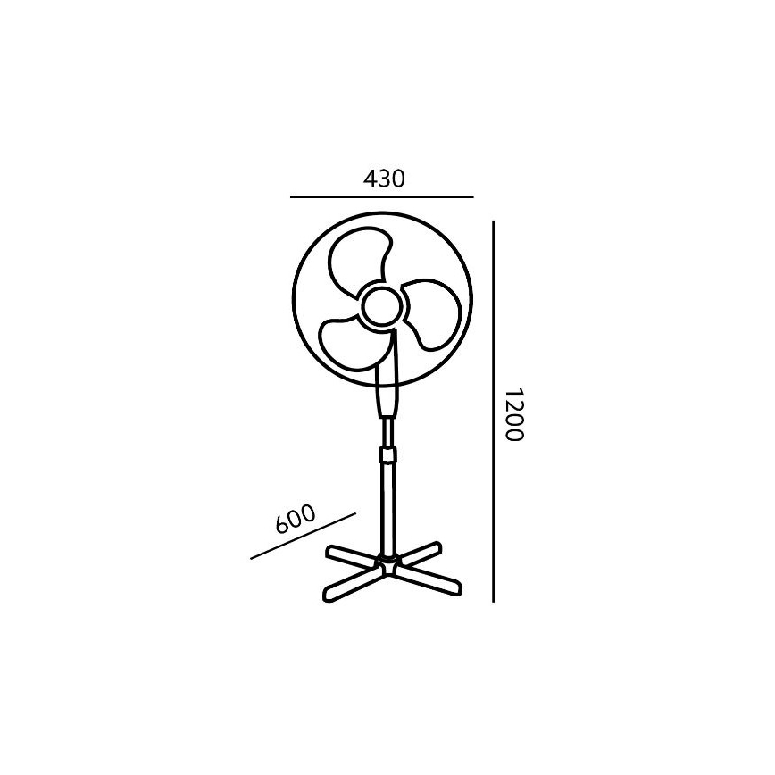 Wentylator podłogowy VIENTO 45W/230V biały
