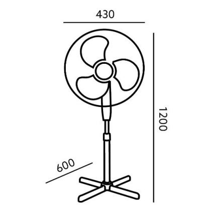 Wentylator podłogowy VIENTO 45W/230V czarny