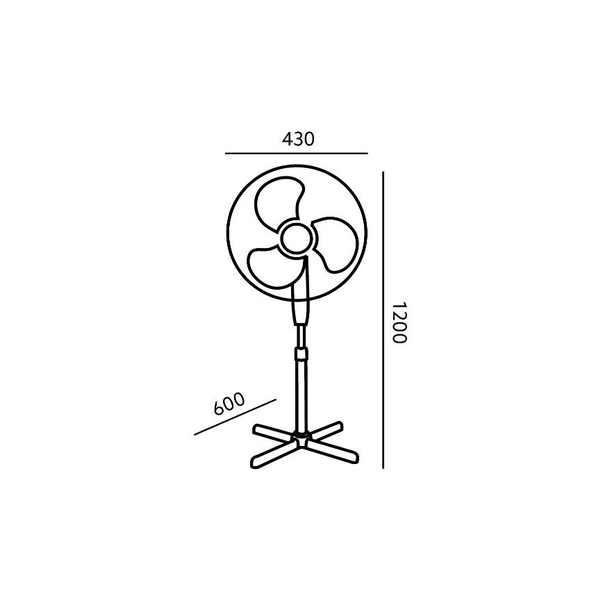 Wentylator podłogowy VIENTO 45W/230V czarny