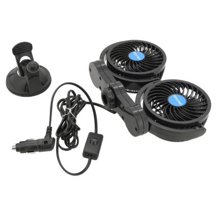 Wentylator samochodowy z przyssawką 7W/12V czarny