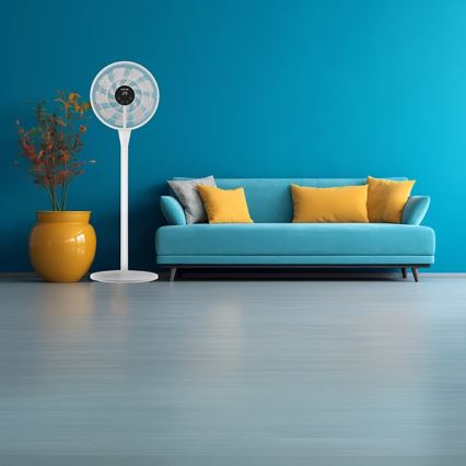 Wentylator stojący 25 W/230 V, śr. 40 cm, biały + pilot zdalnego sterowania