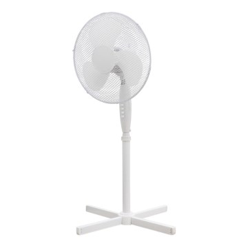 Wentylator stojący 40 cm, 3 prędkości, biały 50W
