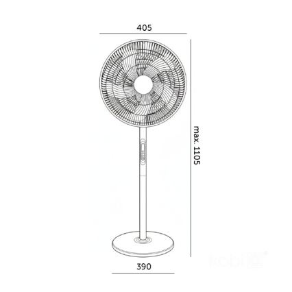 Wentylator stojący VIENTO-R 40W/230V biały + pilot zdalnego sterowania