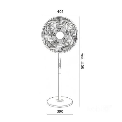 Wentylator stojący VIENTO-R 40W/230V czarny + zdalne sterowanie