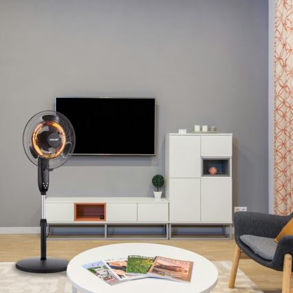 Wentylator stojący z funkcją grzania 35 W/2000 W/230 V, śr. 40 cm, czarny