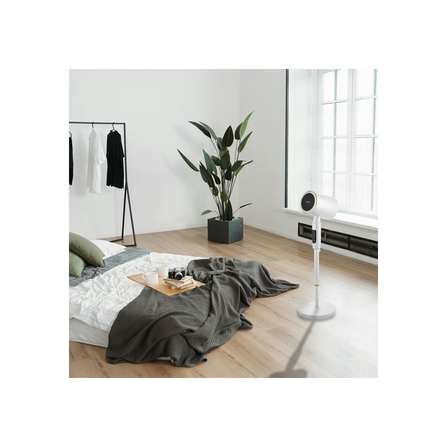 Wentylator stojący z funkcją grzewczą 50W/2200W/230V o średnicy 20 cm, biały