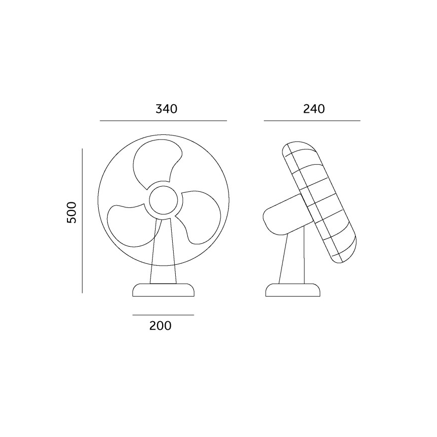 Wentylator stołowy VIENTO 40 W/230 V czarny