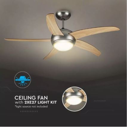 Wentylator sufitowy 2xE27/20W/230V śr. 132 cm + pilot zdalnego sterowania