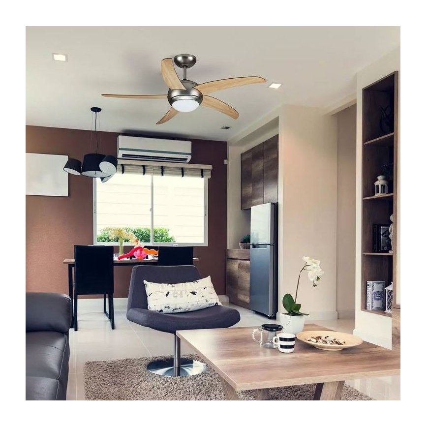 Wentylator sufitowy 2xE27/20W/230V o średnicy 132 cm z pilotem do zdalnego sterowania