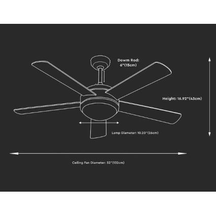 Wentylator sufitowy LED LED/15W/230V 3000/4000/6400K + Pilot zdalnego sterowania