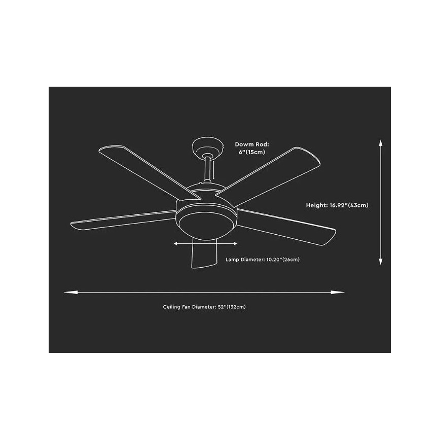 Wentylator sufitowy LED LED/15W/230V 3000/4000/6400K + Pilot zdalnego sterowania