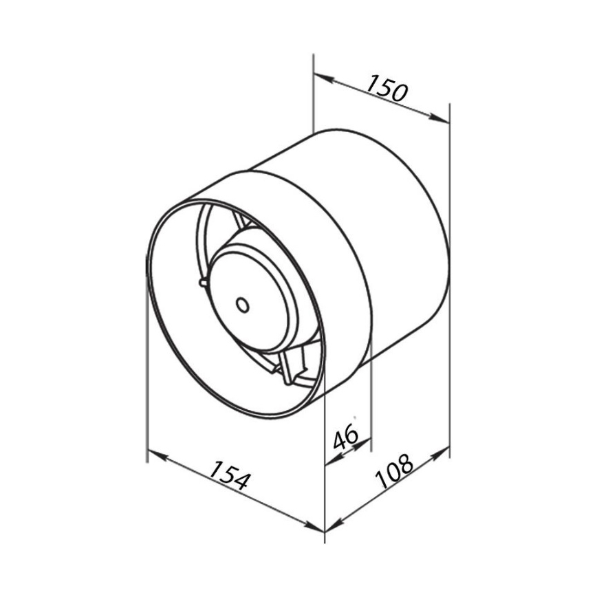 Wentylator VENTS 150VKO kanałowy 15 cm