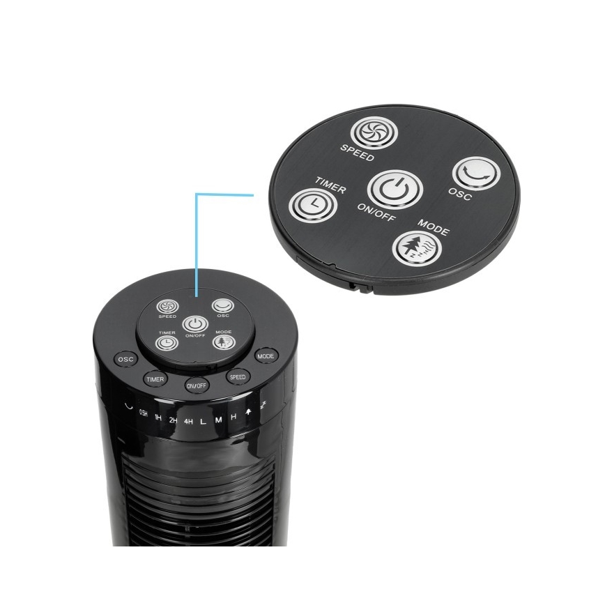 Wentylator wieżowy HOORN 45W/230V 81 cm czarny
