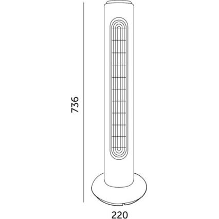 Wentylator wieżowy VENLO 45W/230V 73,6 cm czarny