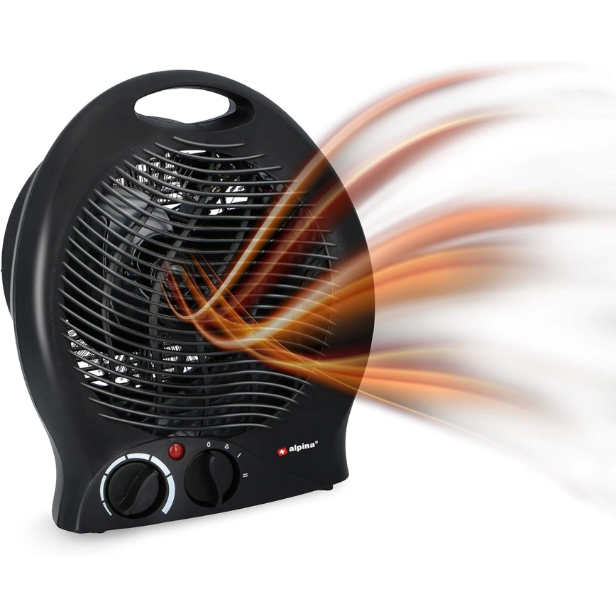Wentylator z elementem grzejnym 1000/2000W/230V czarny