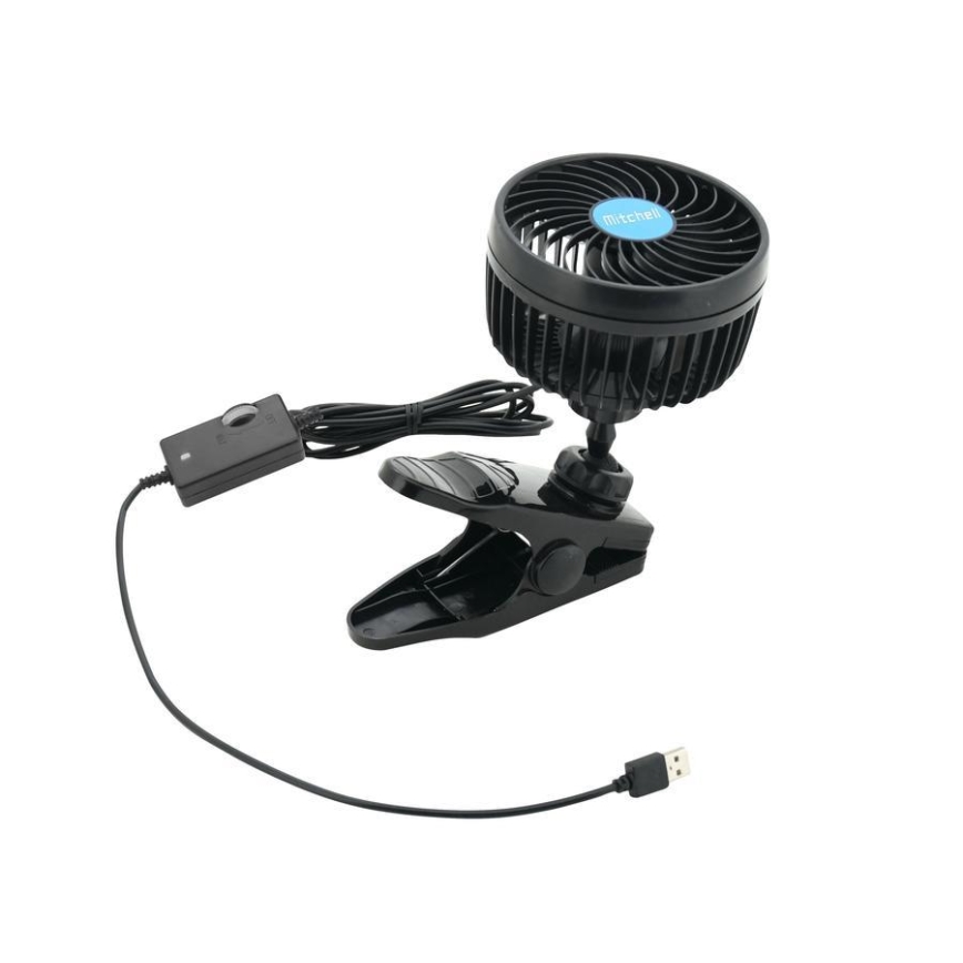 Wentylator z klipsem USB 4W/5V czarny