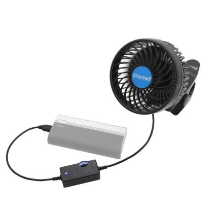 Wentylator z klipsem USB 4W/5V czarny