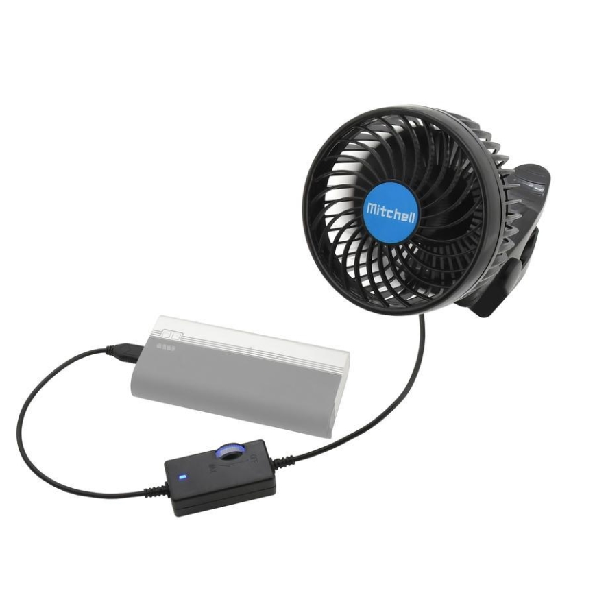 Wentylator z klipsem USB 4W/5V czarny