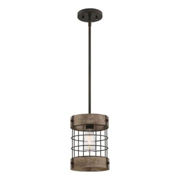 Westinghouse 61180 - Lampa wisząca na lince LANGSTON 1xE27/60W/230V śr. 19 cm sosna