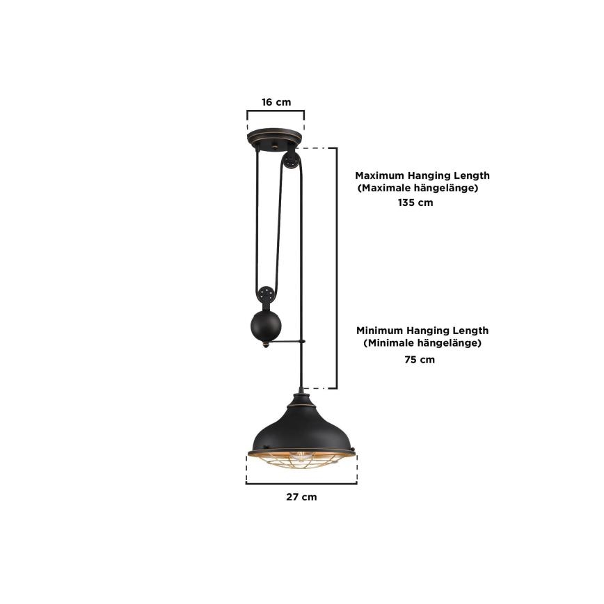 Westinghouse 61249 - Żyrandol na lince CHAVES 1xE27/60W/230V