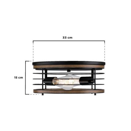 Westinghouse 61250 - Plafon ACKTON 2xE27/60W/230V barnwood