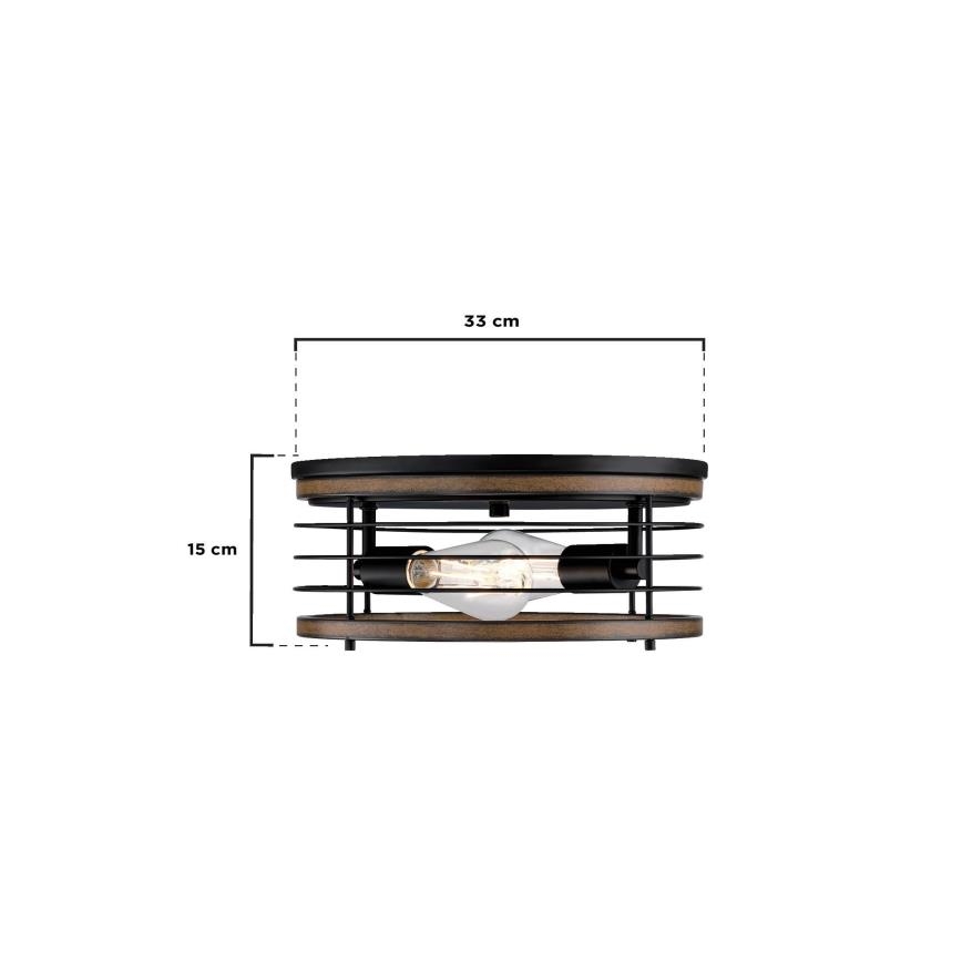 Westinghouse 61250 - Plafon ACKTON 2xE27/60W/230V barnwood