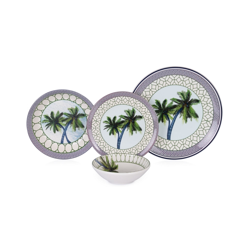 Wielobarwny zestaw obiadowy 24 szt./ceramika