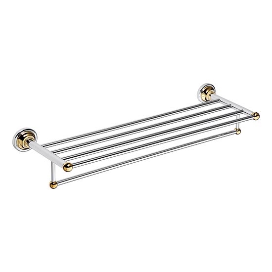 Wieszak na ręczniki 66,5x12 cm, srebrny/złoty