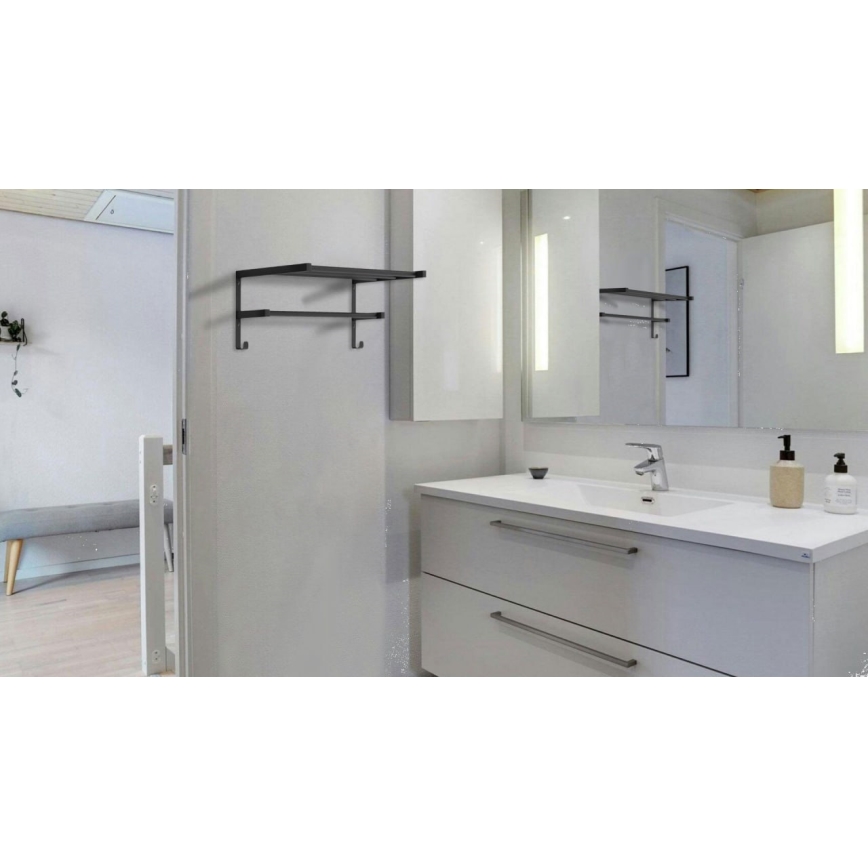 Wieszak na ręczniki na grzejnik łazienkowy HF SHEFFIELD 52x25,6 cm czarny