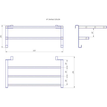 Wieszak na ręczniki na grzejnik łazienkowy HF SHEFFIELD 52x28,4 cm czarny